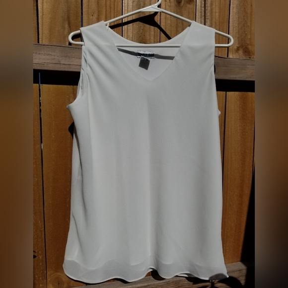 Simply Silk White Sleeveless Top Fully Lined Tank XL - Picture 5 of 5